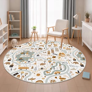 City Road Kids Rug, Road Playground Mat, Soft Kids Rug, Road Patterned Kids Carpet, Nursery Rug, Educational Fun Road Theme Kids Room Rug
