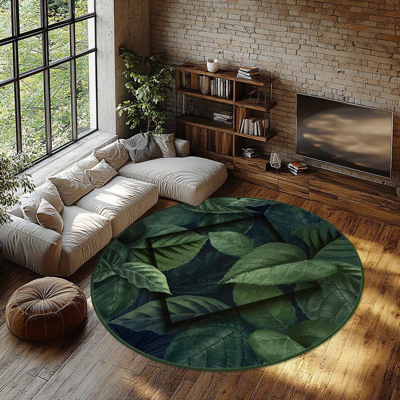 Exotic Leaf Rug, Botanical Leaves Rug, Plant Paradise Non-slip Carpet ...