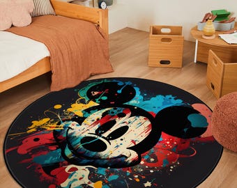 Mickey Mouse Rug, Cartoon Theme Rug, Birthday Gift, Kids Room