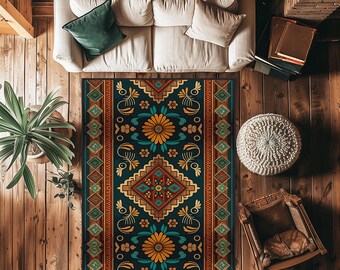 Floral Area Rug, Vintage Flowers Carpet, Floral Living Room Rug, Hereke Rug, Trendy Floor Mat, Kilim Desing Rug, Gothic Area Rug,