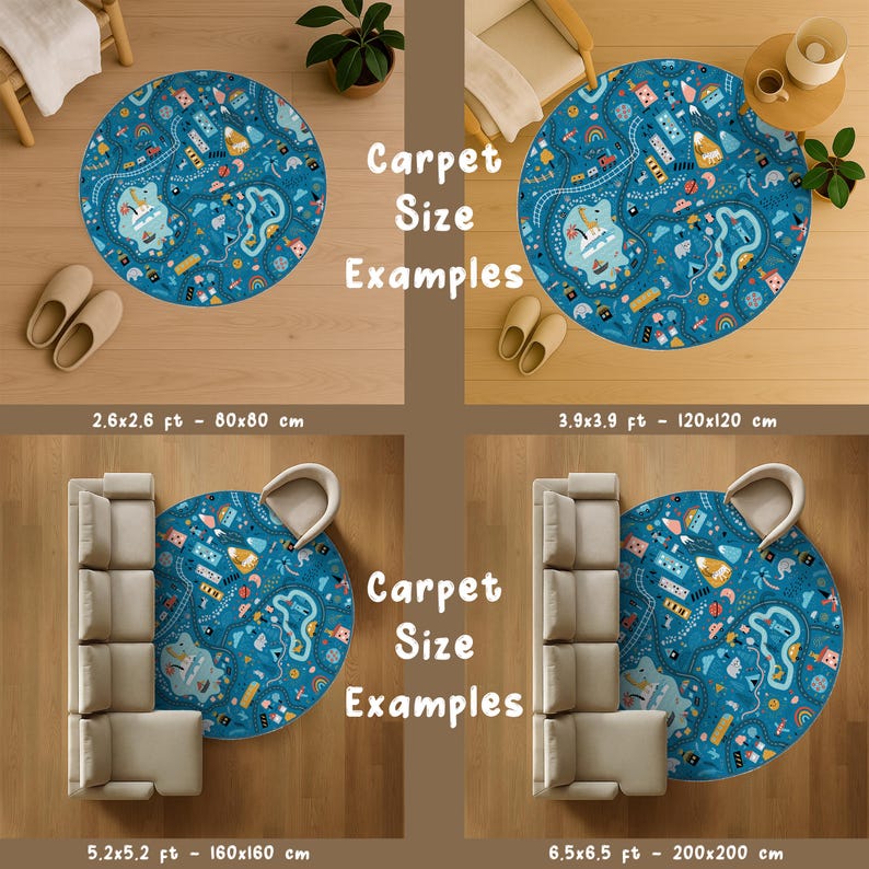 City Road Kids Playroom Mat, Car Road Desing Nursery Rug, Traffic Car ...
