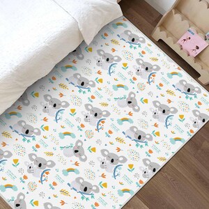 Koala Muster Kinderteppich, Koala Kinder Teppich, Florale Spielmatte, Krabbeldecke, Baby Teppich, Kinderzimmer Teppich, Koala Kinder Teppich, Geschenk