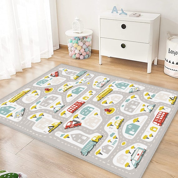 Road Patterned Kids Rugs Kids Room Carpets Car Play Mat Children s Play Rugs Road Crawling Carpet Baby Road Rugs Nursery Carpets Gift Etsy Ireland