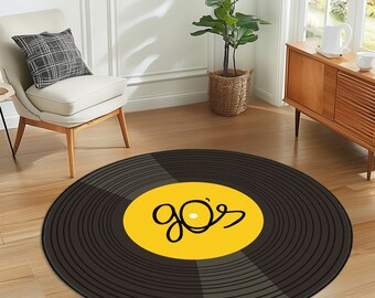 Cd Round Carpet for Retro Room, Shiny Record Carpet, Special Carpet, CD Carpet, DVD Carpet, Personalized Carpet, Gift Carpet, Video Game Rug