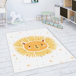 Safari-Teppich für Kinderzimmer, Safari-Kinderzimmerdekor, Teppiche für Kinder, Löwe-Kinderteppich, Dschungel-Kinderteppich, Benutzerdefinierter Kinderteppich, Safari-Tiere Kinderteppich