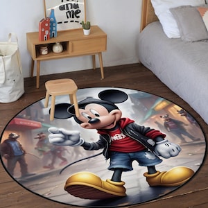 Mickey Mouse Themed Rug, Cute Mickey Mouse Cat Desing Kids Rug, Soft Mickey Kids Rug, Mickey Desing Baby Rug, Mickey Kids Room Carpet, Gift