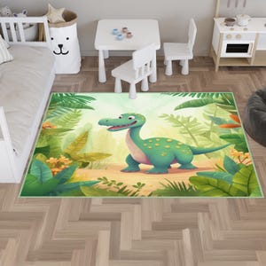 Dinosaurier Welt Kinderteppiche, rutschfester Kinderzimmer Teppich, Krabbelteppich im Land der Dinosaurier, Jurassic Krabbeldecke, Spielzimmer Matte