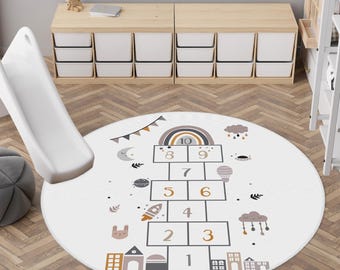Hinkelspelsspeeltuintapijt, antislipmat speelkamer, spelletjestapijt voor de kinderkamer, educatieve speelmatten, kinderkamertapijten, slaapkamertapijt, hinkelspeld
