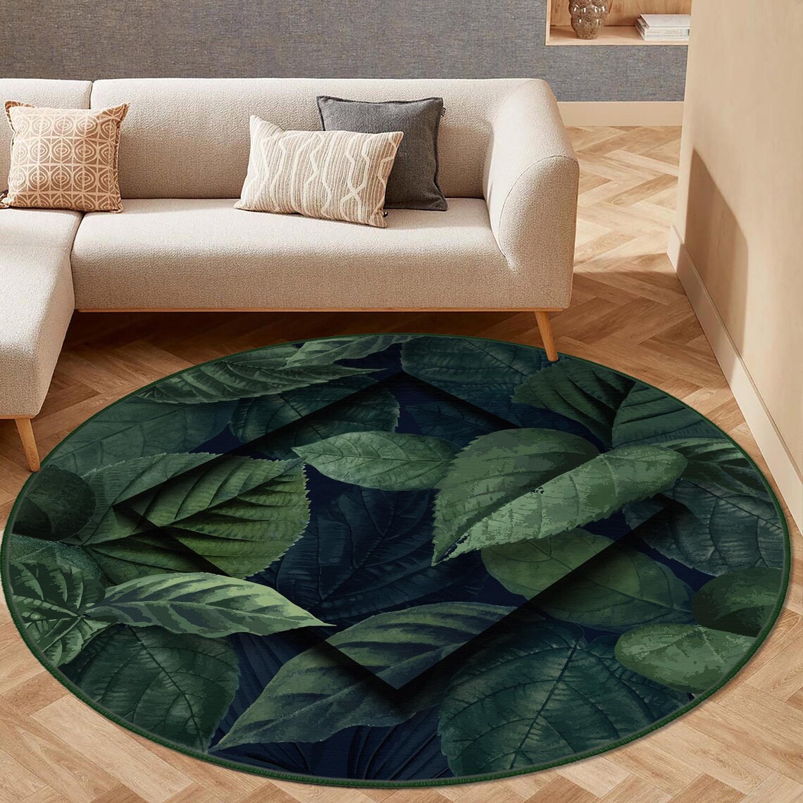 Exotic Leaf Rug, Botanical Leaves Rug, Plant Paradise Non-slip Carpet ...