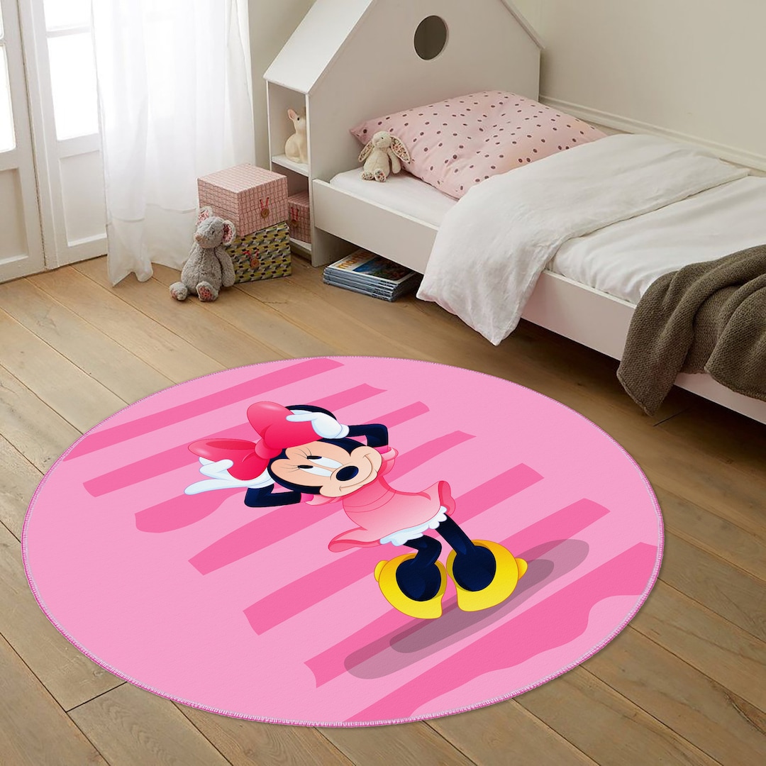 Baby Sleep Rug Minnie Mouse Rug, Sleeping Minnie Rug, Baby Girl Playroom Mat, Washable ...