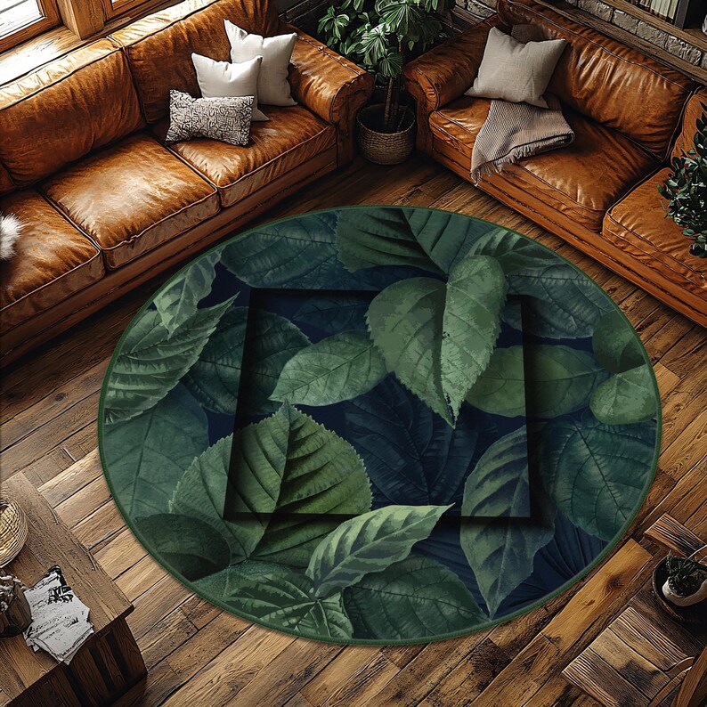 Exotic Leaf Rug, Botanical Leaves Rug, Plant Paradise Non-slip Carpet ...