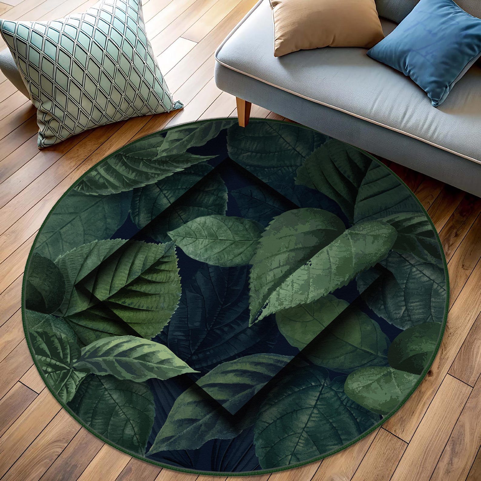Exotic Leaf Rug, Botanical Leaves Rug, Plant Paradise Non-slip Carpet ...