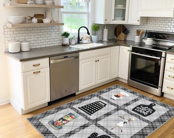 Kitchen Rugs, Non-Slip Kitchen Mat, Non-Slip Kitchen Rug, Vivid Printed Kitchen Rug, Machine Washable Kitchen Rug, Gift for Kitchen Carpet