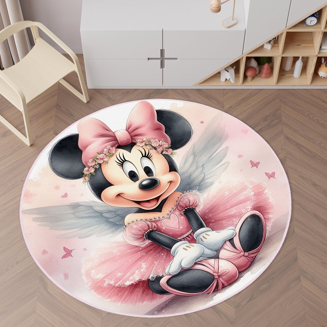 Minnie Mouse Rug, Minnie Rug, Birthday Gift, Kids Bedroom Decor, Pink ...