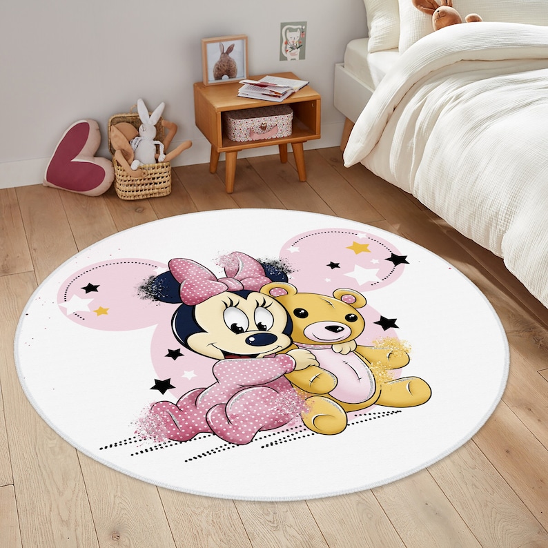 Baby Sleep Rug Minnie Mouse Rug,sleeping Minnie Rug,baby Girl Playroommat,washable ...