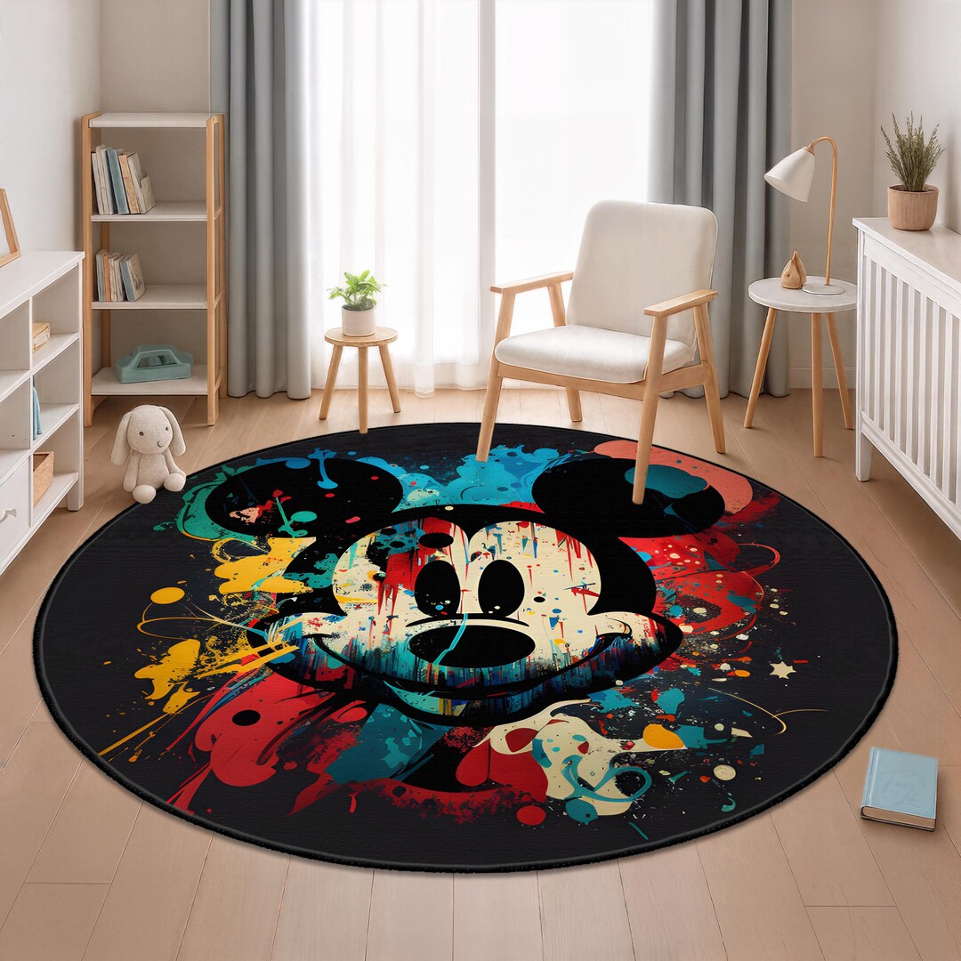 Mickey Mouse Rug, Cartoon Theme Rug, Birthday Gift, Kids Room