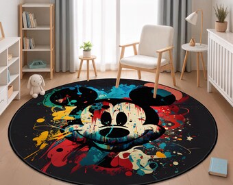 Mickey Mouse Rug, Cartoon Theme Rug, Birthday Gift, Kids Room