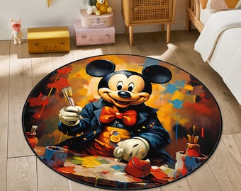 Mickey Mouse Rug, Cartoon Theme Rug, Nursery Rug, Kids Birthday Gift, Carpet For Childs Room, Personalized Gift Rug, Mickey Maus Teppich
