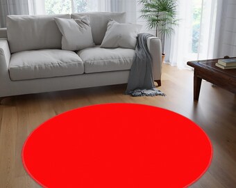 Tappeto rotondo rosso semplice, tappeti rotondi a tinta unita