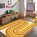Brown Abstract Rug, Modern Art Carpet, Fringed Rug Living Room ...