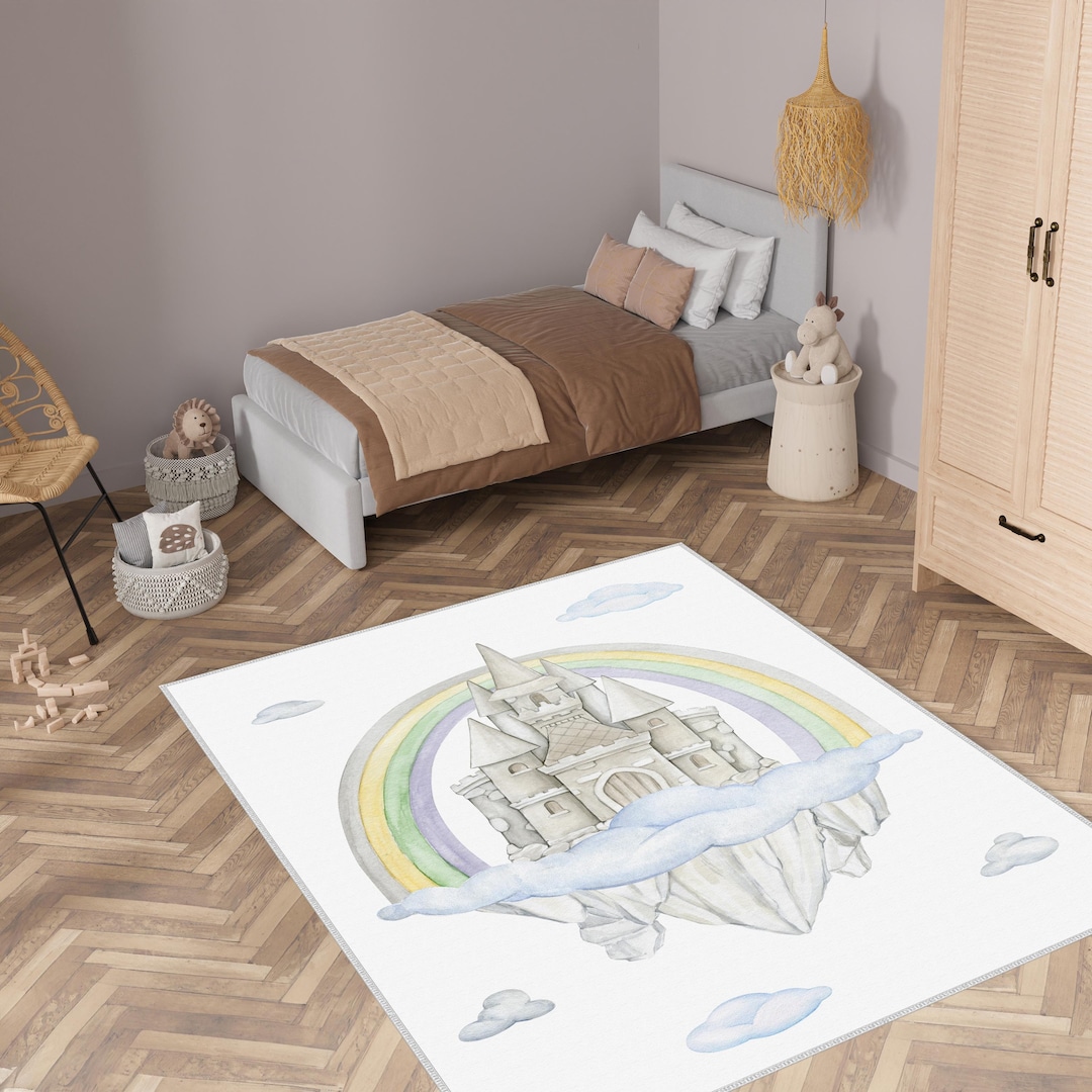 Fairy Tale Kids Rug, Fairy Girl Kids Room Carpet, Princess Kids Carpet ...