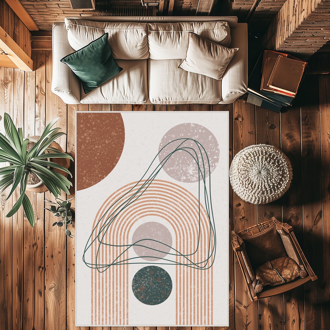 Modern Abstract Rug, Style Abstract Rug, Art Deco Rug, Minimalist Rug ...