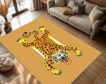 Tibetan Tiger Rug, Tiger Carpet, Tiger Decor, Animal Rug, Gift For Her, Rugs For Living Room, Rug For Bedroom, Non Slip Rug, Washable Rug