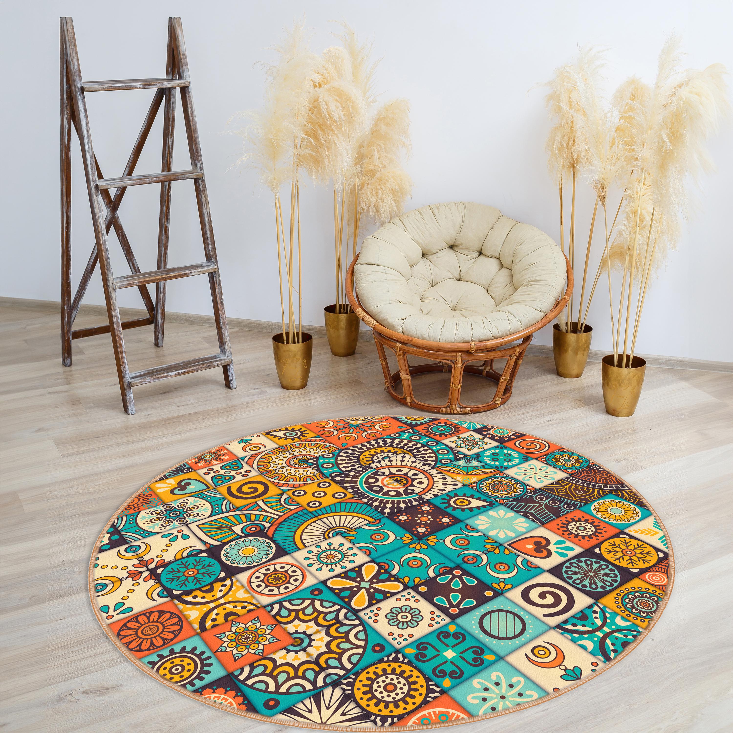 Rond vloerkleed voor woonkamer 100 cm cirkel zachte
