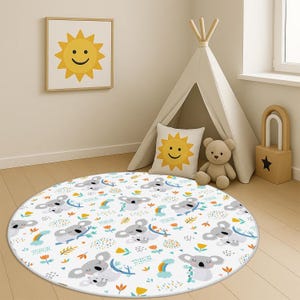 Koala Teppich, Weicher Babyteppich, Blumen Kinderzimmer Teppich, Süßer Koala Babyteppich, Individuelle Geschenke Babyteppich, Koala Teppich