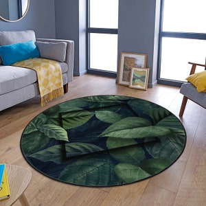 Exotic Leaf Area Rug, Botanical Leaves Rug, Plant Paradise Non-slip ...
