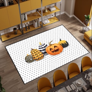 Pumpkin Rug, Halloween Rug, Halloween Decor, Pumpkin Decor Rug, Halloween Gift, Living Room Rug, Happy Halloween Rug, Halloween Pumpkin Rug