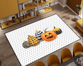 Pumpkin Rug, Halloween Rug, Halloween Decor, Pumpkin Decor Rug, Halloween Gift, Living Room Rug, Happy Halloween Rug, Halloween Pumpkin Rug