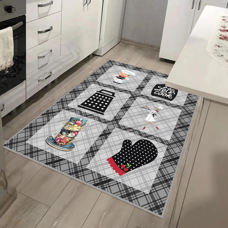 Kitchen Rugs, Non-slip Kitchen Mat, Non-slip Kitchen Rug, Vivid Printed ...