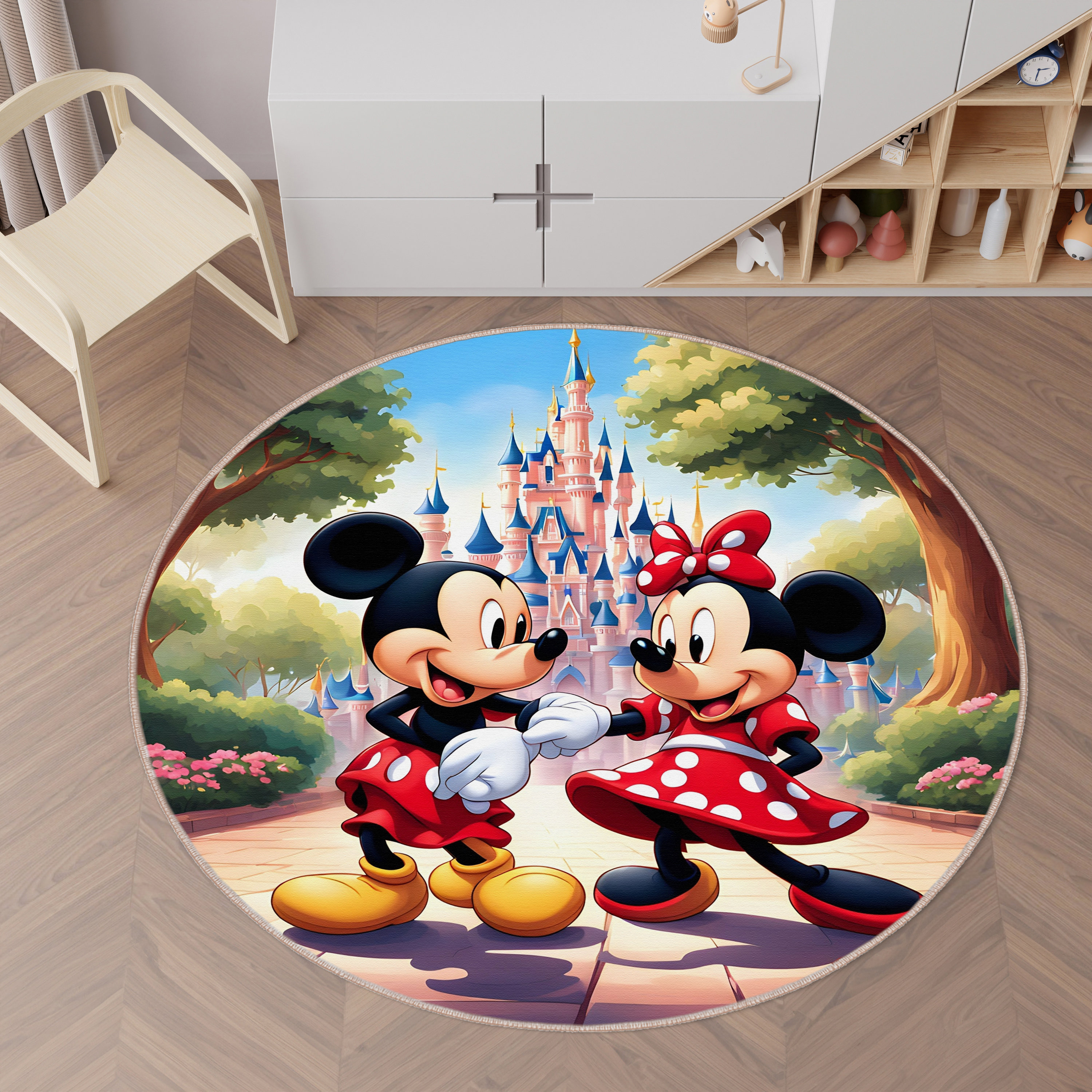 Mouse Pelt Rug Mickey Mouse Rug,minnie Mouse Rug,fairytale Kids Rugs,sleeping Minnie ...