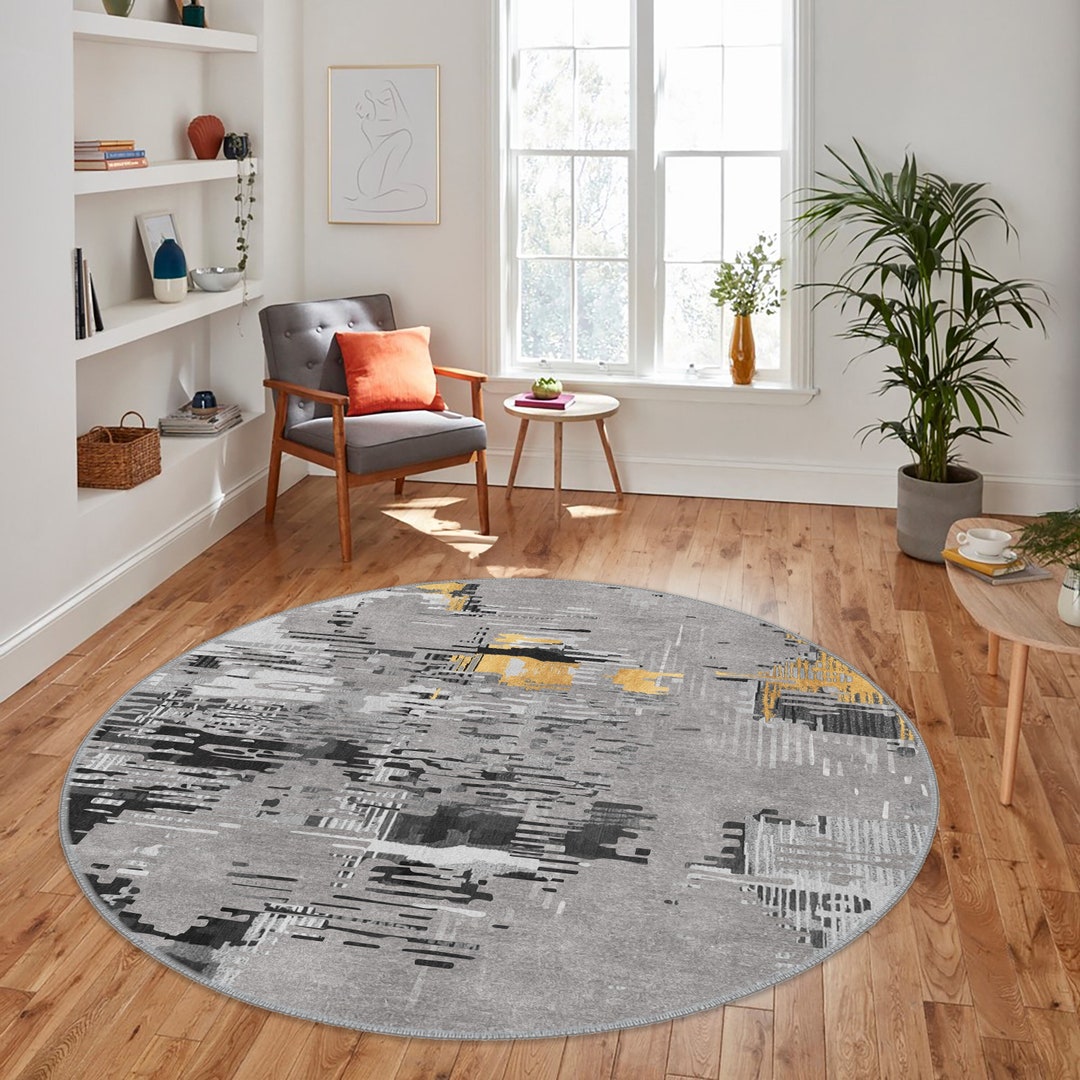 Abstract Gray Carpet, Abstract Shapes Carpet, Gray Home Decor Rug ...
