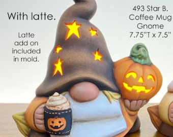 Gnomes - Clay Magic - “coffee Mug Gnome” - 493B - 7.75” Tall