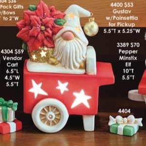 Gnomes - Clay Magic - 4400 - “Gustav” For Truck or Cart - Ready to Paint - Bisque - Gnome Only