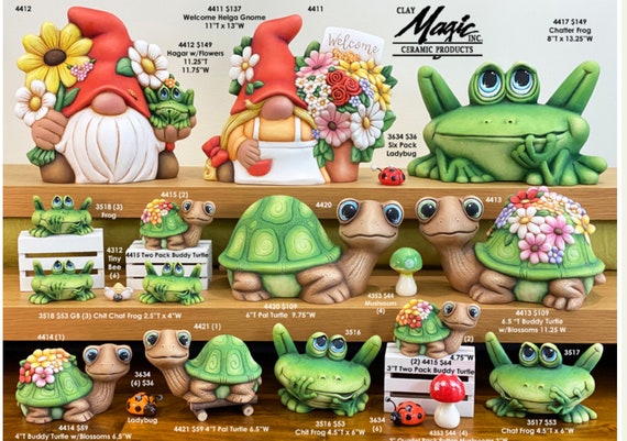 Spring - Clay Magic - “chit & Skip Frogs” - Ready to Paint