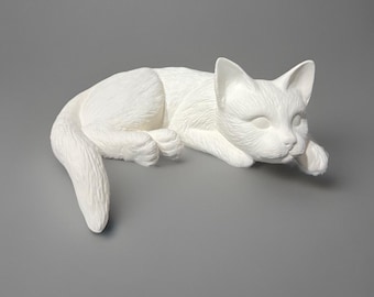 Animaux - Chat - Support pour étagère - Prêt à peindre - Biscuit
