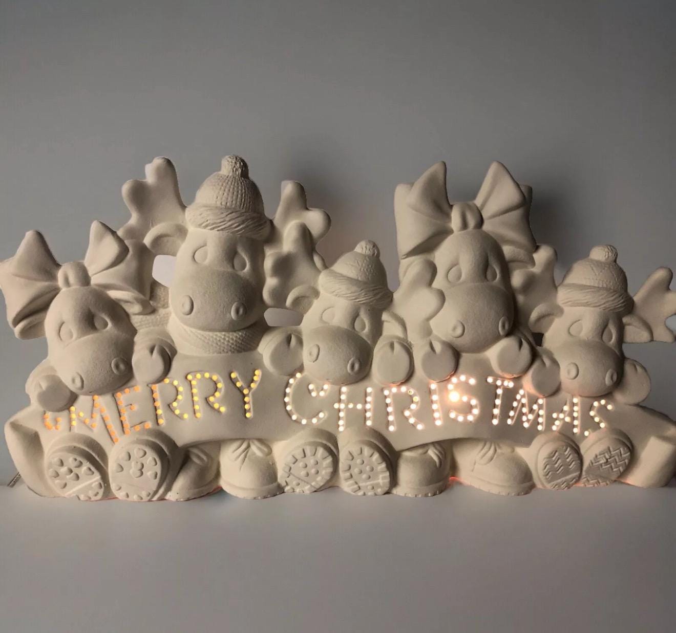 Christmas - Clay Magic - “merry Christmas” Moose - 1990 - Cut Out