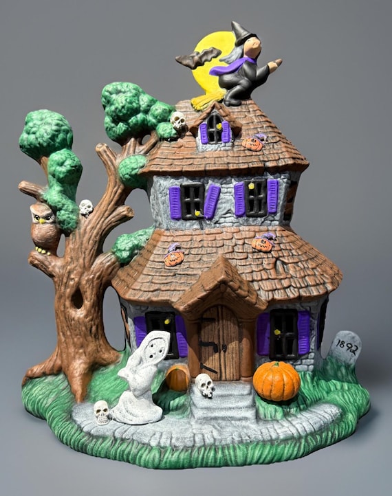 ハロウィン ブリキオブジェ Haunted House置物 Halloween - Haunted House - Glenview - 15” Tall - Large - Finished