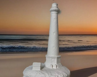Summer - Scioto - Lighthouse  - 2 - Ready to Paint - 9” Tall - Bisque