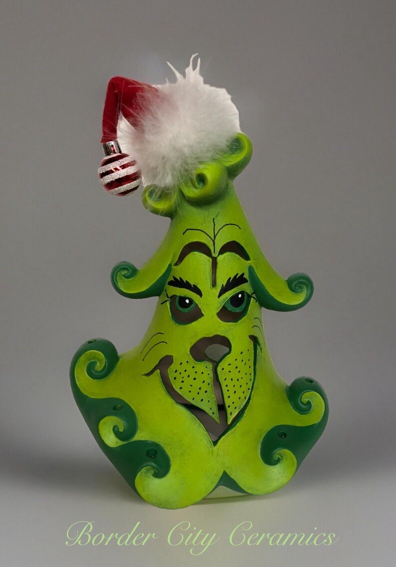 Christmas Grinch JOLLY Tree 12 Tall Mayco Mold Plugs in & Lights Up Etsy