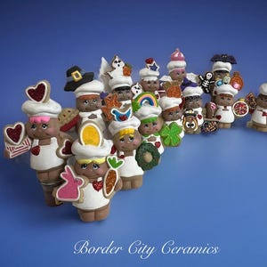 Gingerbreads - Clay Magic - Collection - 13 Pieces included - Handcrafted - Finished