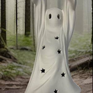 Halloween - Ceramic - Ghost - 10” Tall - Ready to Paint - Bisque