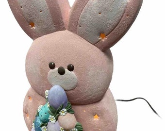 Clay Magic - Ceramic Easter Bunny - 16” Tall  (Lights up!) New!