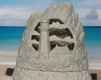 Summer - Nowell - Lighthouse - 6 - Ready to Paint -  Bisque - Base & Light house included