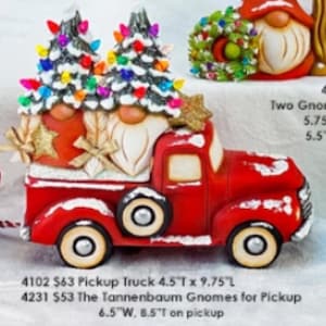 Gnomes - Clay Magic - 4231 - “Tannenbaum Gnomes” For Truck or Cart - Ready to Paint - Bisque - Gnome Only