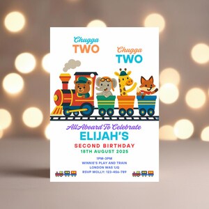 Train Birthday Invitation Chugga Chugga Choo Choo Invitation Two Two 2nd Birthday Invite Second Birthday Party