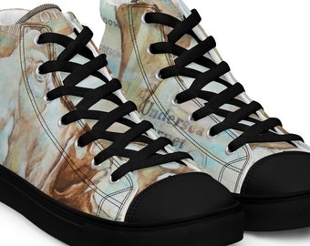Women’s Octopus High Top Canvas Sneakers, Octopus Shoes, Ocean Shoes, Octopus Gift, Original Art, Original Art Print, Trendy Shoes, Octopus